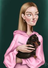 Load image into Gallery viewer, Dame with Dachshund during the lockdown